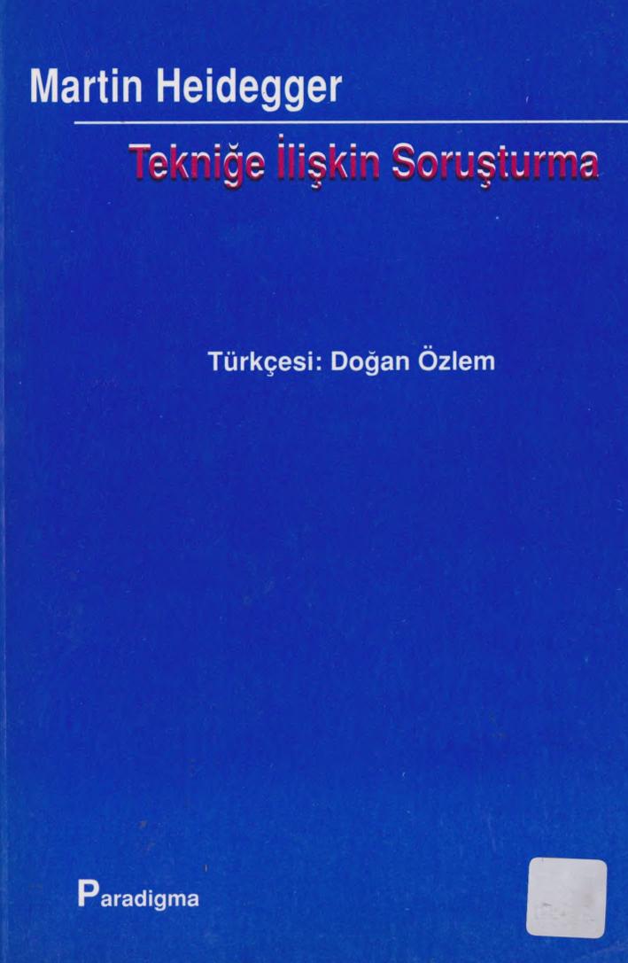 Tekniğe İlişkin Soruşturma Kitap Kapağı