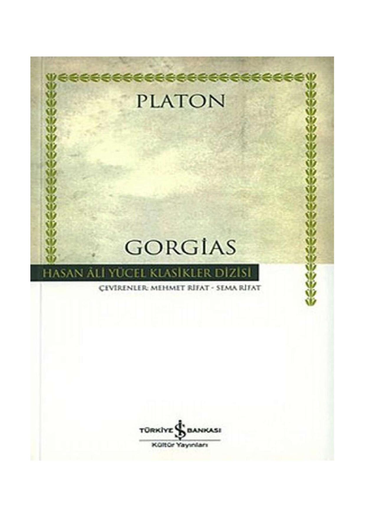 Gorgias Kitap Kapağı